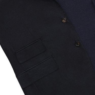 De Petrillo Single-Breasted Virgin Wool Suit in Dark Blue. Exclusively Made for Sartale - SARTALE