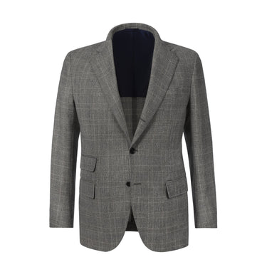 De Petrillo Single-Breasted Prince of Wales Virgin Wool Suit in Grey. Exclusively Made for Sartale - SARTALE