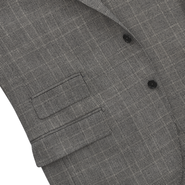 De Petrillo Single-Breasted Prince of Wales Virgin Wool Suit in Grey. Exclusively Made for Sartale - SARTALE