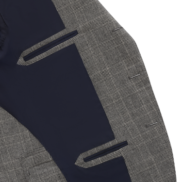 De Petrillo Single-Breasted Prince of Wales Virgin Wool Suit in Grey. Exclusively Made for Sartale - SARTALE