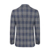 Single-Breasted Wool-Silk Blend Jacket in Blue Check