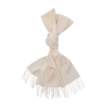 Piacenza Cashmere Fringed Cashmere Scarf in Champagne White - SARTALE