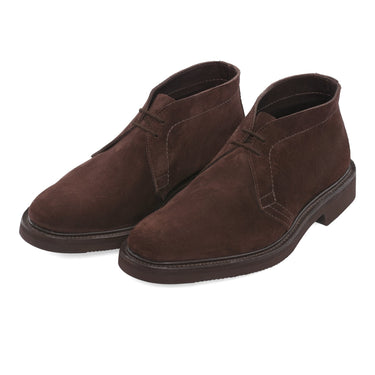 Tricker's "Polo" Two-Eyelet Suede Chukka Boots in Dark Brown - SARTALE