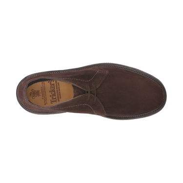 Tricker's "Polo" Two-Eyelet Suede Chukka Boots in Dark Brown - SARTALE