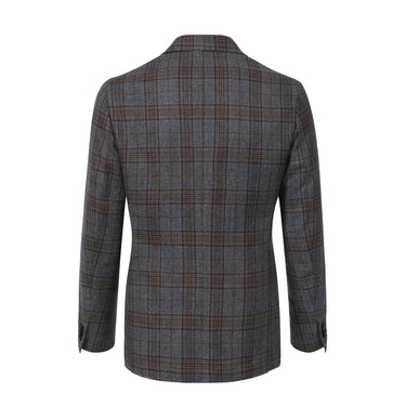 De Petrillo Single-Breasted Glencheck Wool and Silk-Blend Jacket in Light Blue. Exclusively Made for Sartale - SARTALE