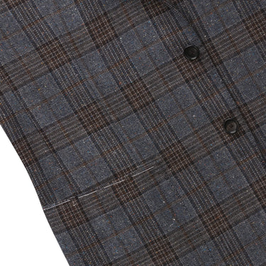 De Petrillo Single-Breasted Glencheck Wool and Silk-Blend Jacket in Light Blue. Exclusively Made for Sartale - SARTALE