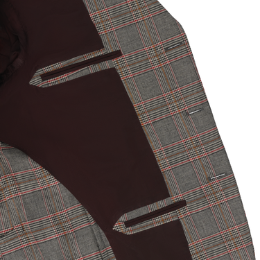 De Petrillo Single-Breasted Glencheck Wool Jacket in Grey. Exclusively Made for Sartale - SARTALE