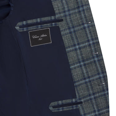 Cesare Attolini Single-Breasted Plaid-Check Wool, Silk and Linen-Blend Jacket in Green - SARTALE