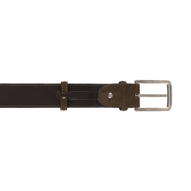 Bontoni Suede Leather Belt in Olive Green - SARTALE