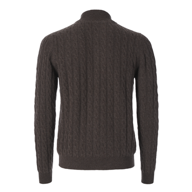 Kiton Cashmere Zip-Up Cardigan in Hazelnut - SARTALE