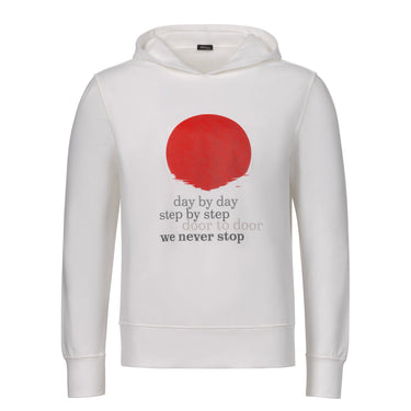 Kiton Printed Jersey Hoodie in White - SARTALE
