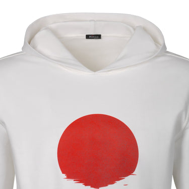 Kiton Printed Jersey Hoodie in White - SARTALE