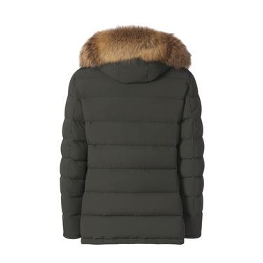 Kiton Hooded Down Winter Jacket in Green - SARTALE