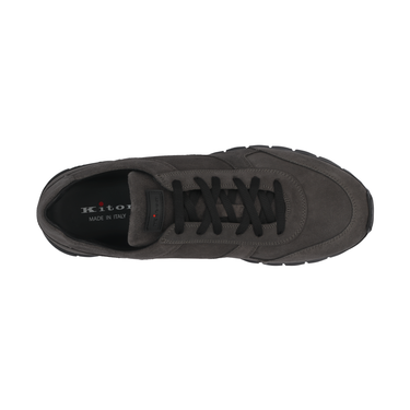 Kiton Leather Sneakers in Grey - SARTALE