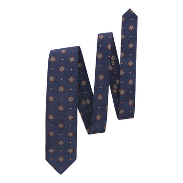 Bigi Embroidered Woven Silk Tie in Blue - SARTALE
