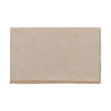 Bigi Fringed Linen Scarf in Cream Beige - SARTALE