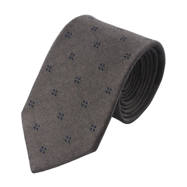 Bigi Jacquard Linen and Silk-Blend Tie in Brown - SARTALE