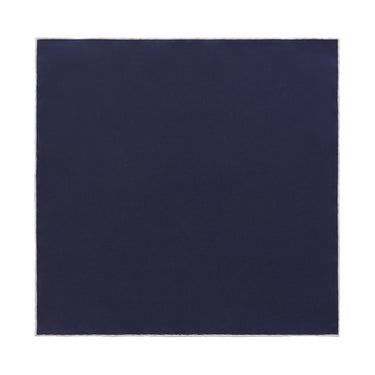 Bigi Plain Silk Pocket Square in Dark Blue - SARTALE