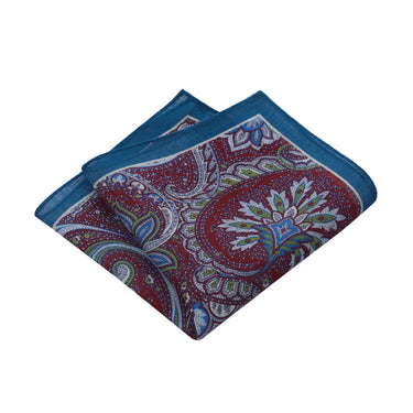 Bigi Printed Linen Pocket Square in Blue - SARTALE