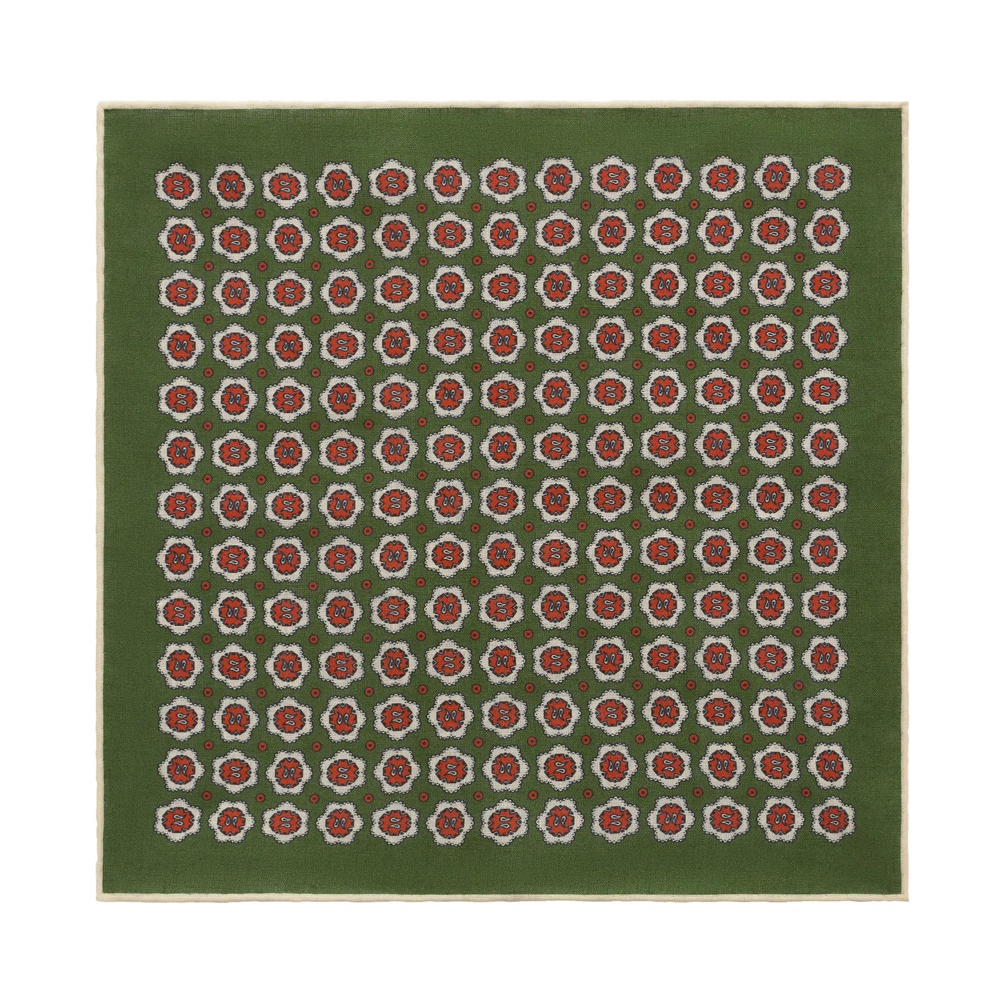 Bigi Printed Linen Pocket Square in Green - SARTALE