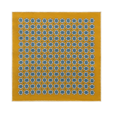 Bigi Printed Linen Pocket Square in Yellow - SARTALE