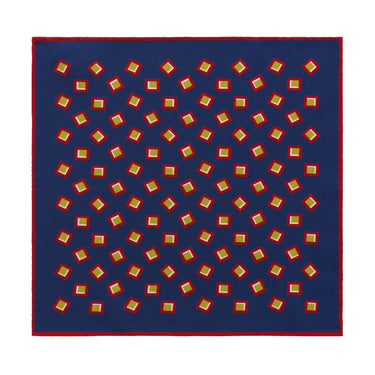 Bigi Printed Silk Blue Pocket Square - SARTALE