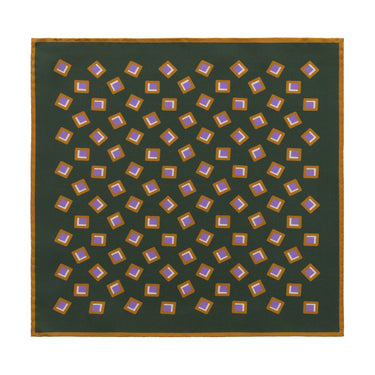 Bigi Printed Silk Green Pocket Square - SARTALE