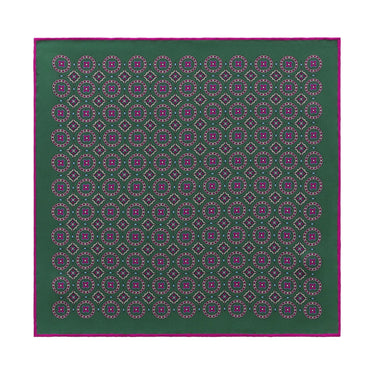 Bigi Printed Silk Pocket Square in Green - SARTALE