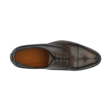 Bontoni "Filosofo" Five-Eyelet Oxford with Folded-Edge Cap Toe Detail in Grigio Cioccalato - SARTALE