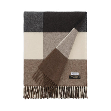 Bontoni Fringed Checked Marroni Cashmere Plaid - SARTALE