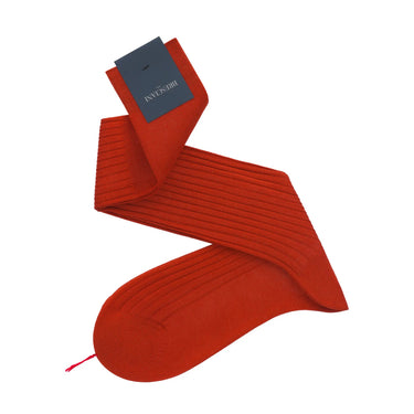 Bresciani Cotton Long Socks in Orange - SARTALE