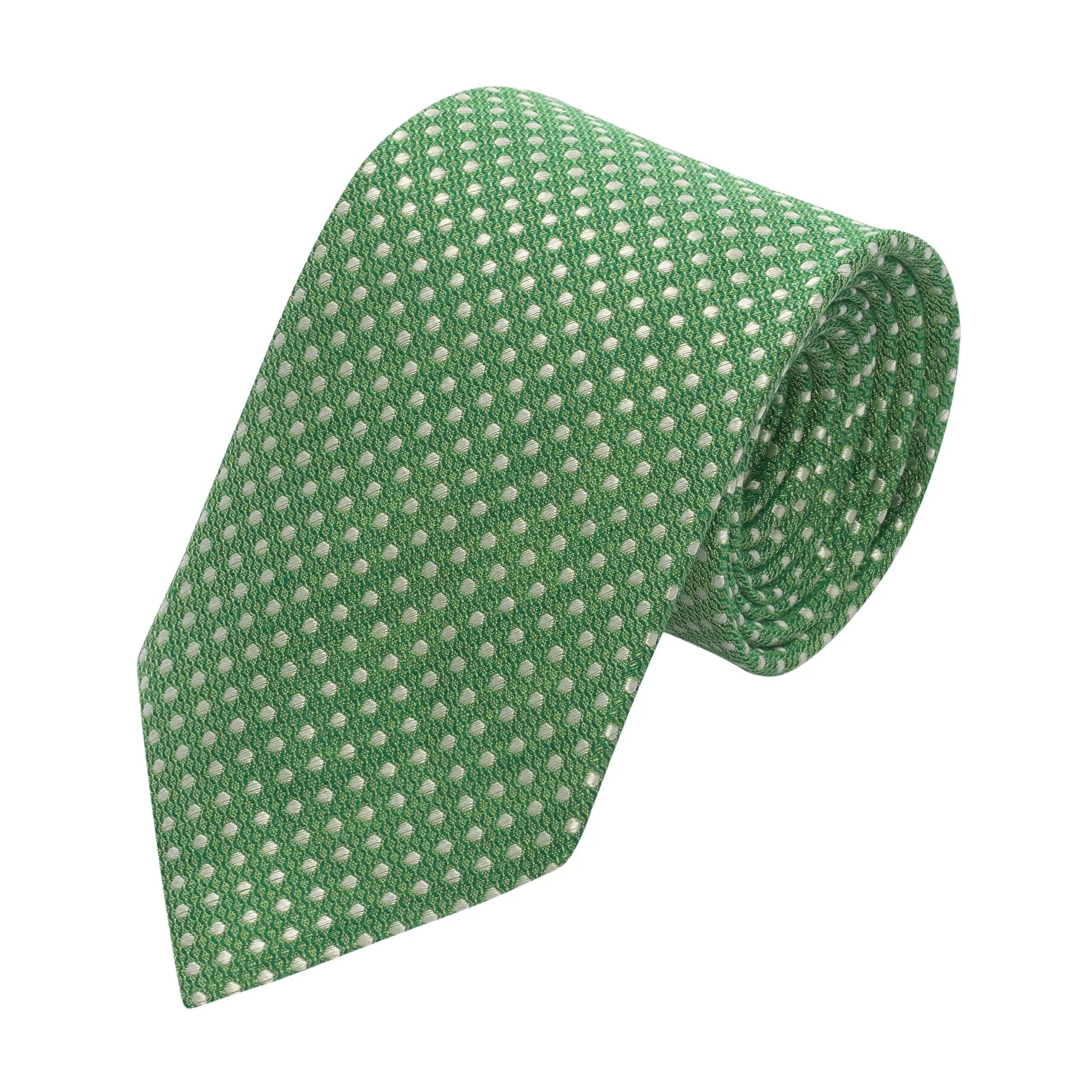 Polka-Dot Linen and Silk-Blend Tie