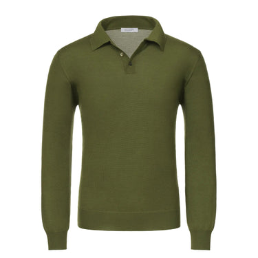 Cruciani Cashmere Blend Polo Shirt in Crocodile Green - SARTALE