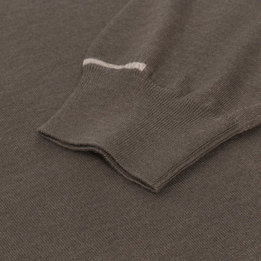 Cruciani Cashmere Blend Sweater in Earth Brown with White Details - SARTALE