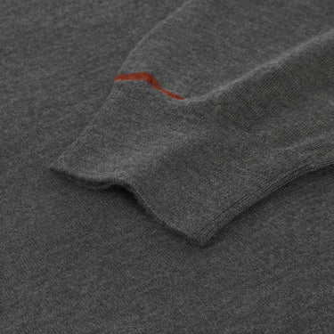 Cruciani Cashmere Blend Sweater in Grey with Red Details - SARTALE