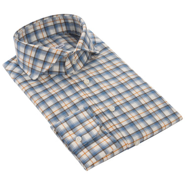 Emanuele Maffeis Checked Cotton Shirt in Blue Multicolor - SARTALE