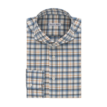 Emanuele Maffeis Checked Cotton Shirt in Blue Multicolor - SARTALE