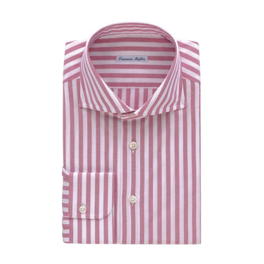 Emanuele Maffeis Cotton Striped Shirt in White and Pink - SARTALE