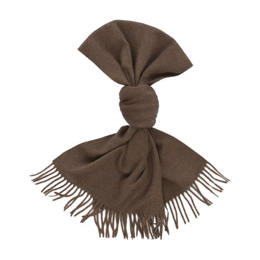 Emanuele Maffeis Fringed Wool Scarf in Brown - SARTALE