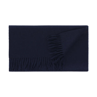 Emanuele Maffeis Fringed Wool Scarf in Navy Blue - SARTALE