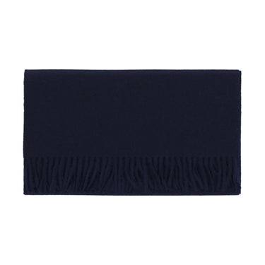 Emanuele Maffeis Fringed Wool Scarf in Navy Blue - SARTALE