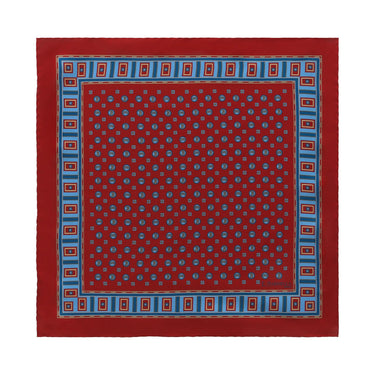 E.Marinella Printed Silk Pocket Square in Red - SARTALE