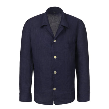 Finamore Linen Fabric Pajamas in Blue - SARTALE