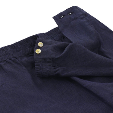 Finamore Linen Fabric Pajamas in Blue - SARTALE