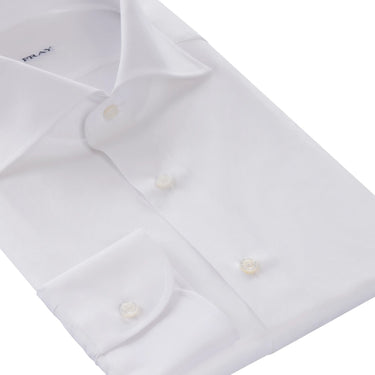 Fray Cotton Plain Shirt in White - SARTALE