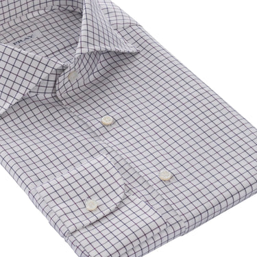 Fray Cotton Shirt in White, Red and Blue - SARTALE