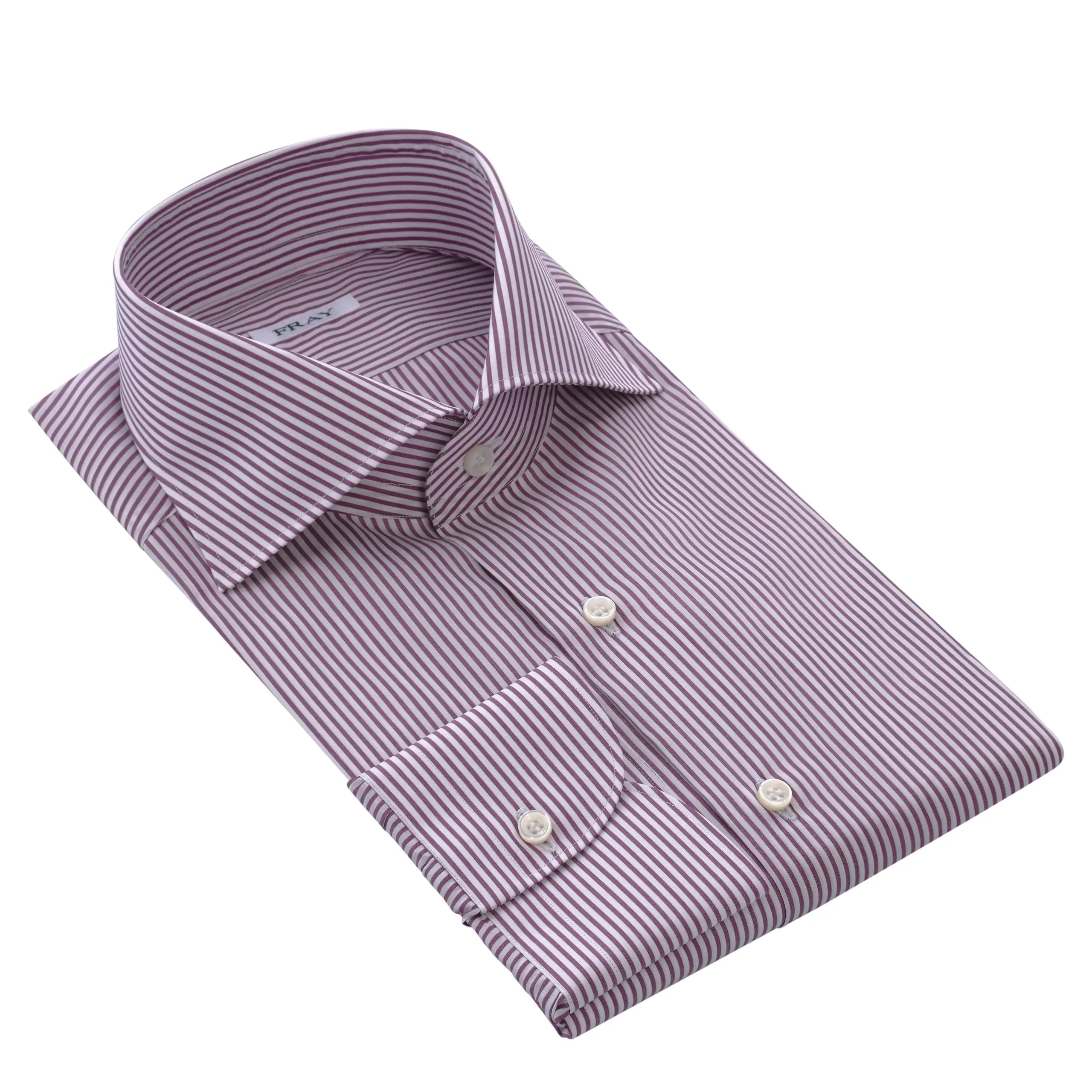 Fine Striped Shirt in Violet and White