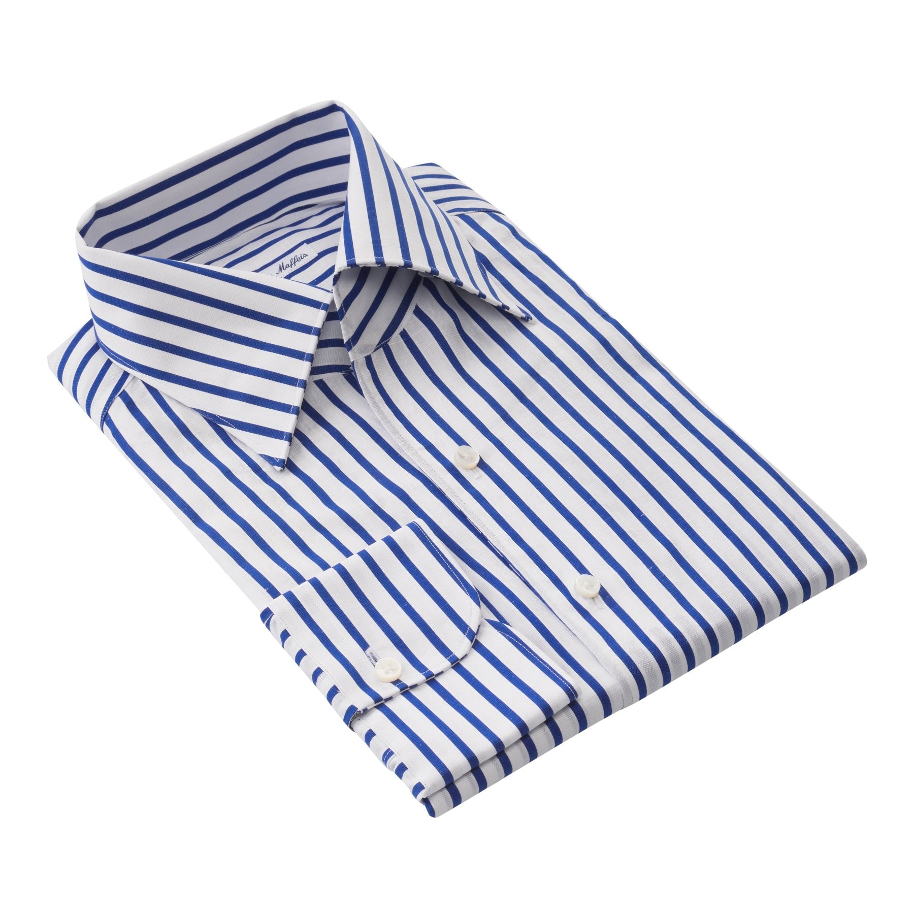 Cotton and Linen-Blend Striped Shirt with Open Collar
