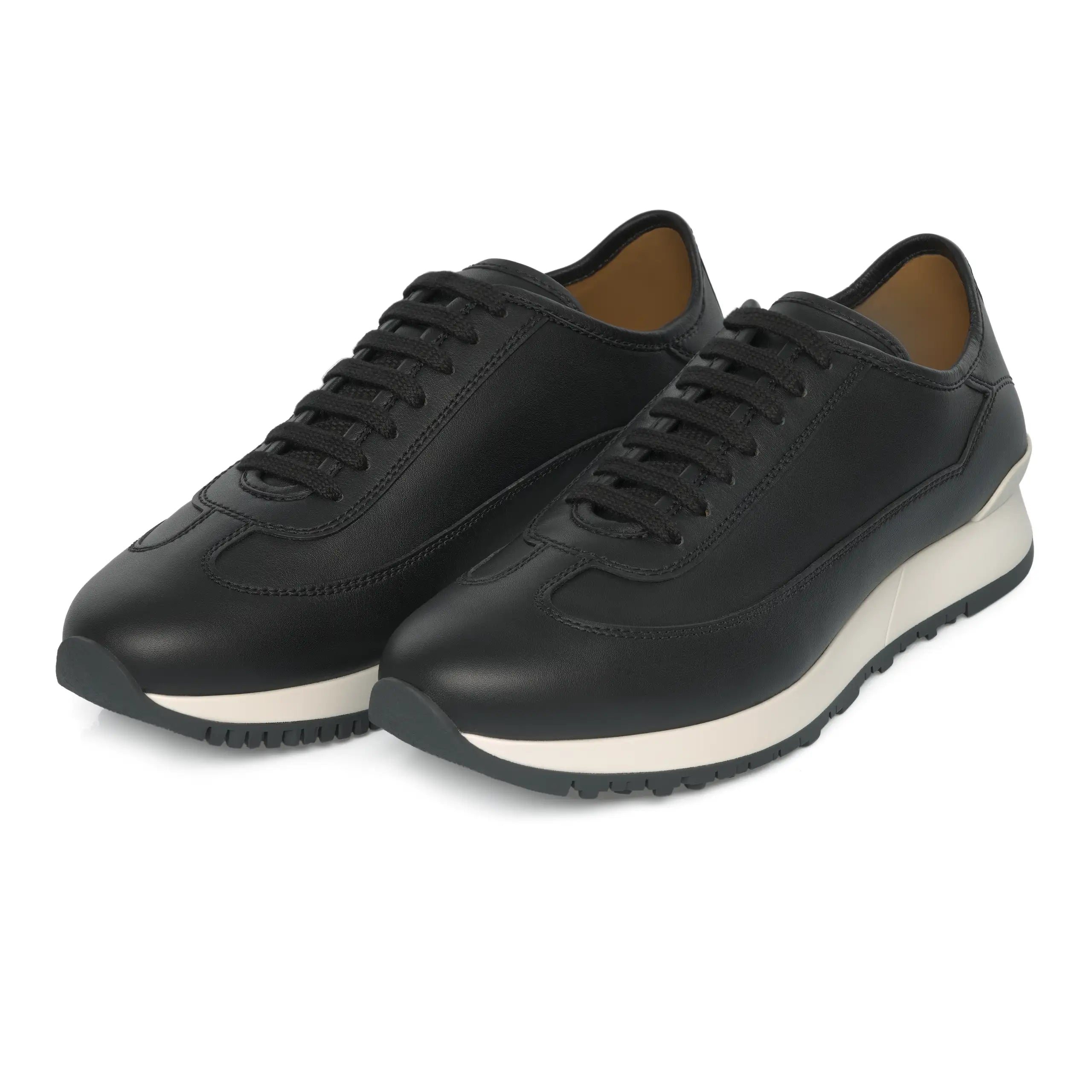 "Foundry II" Calf Leather Sneakers in Black