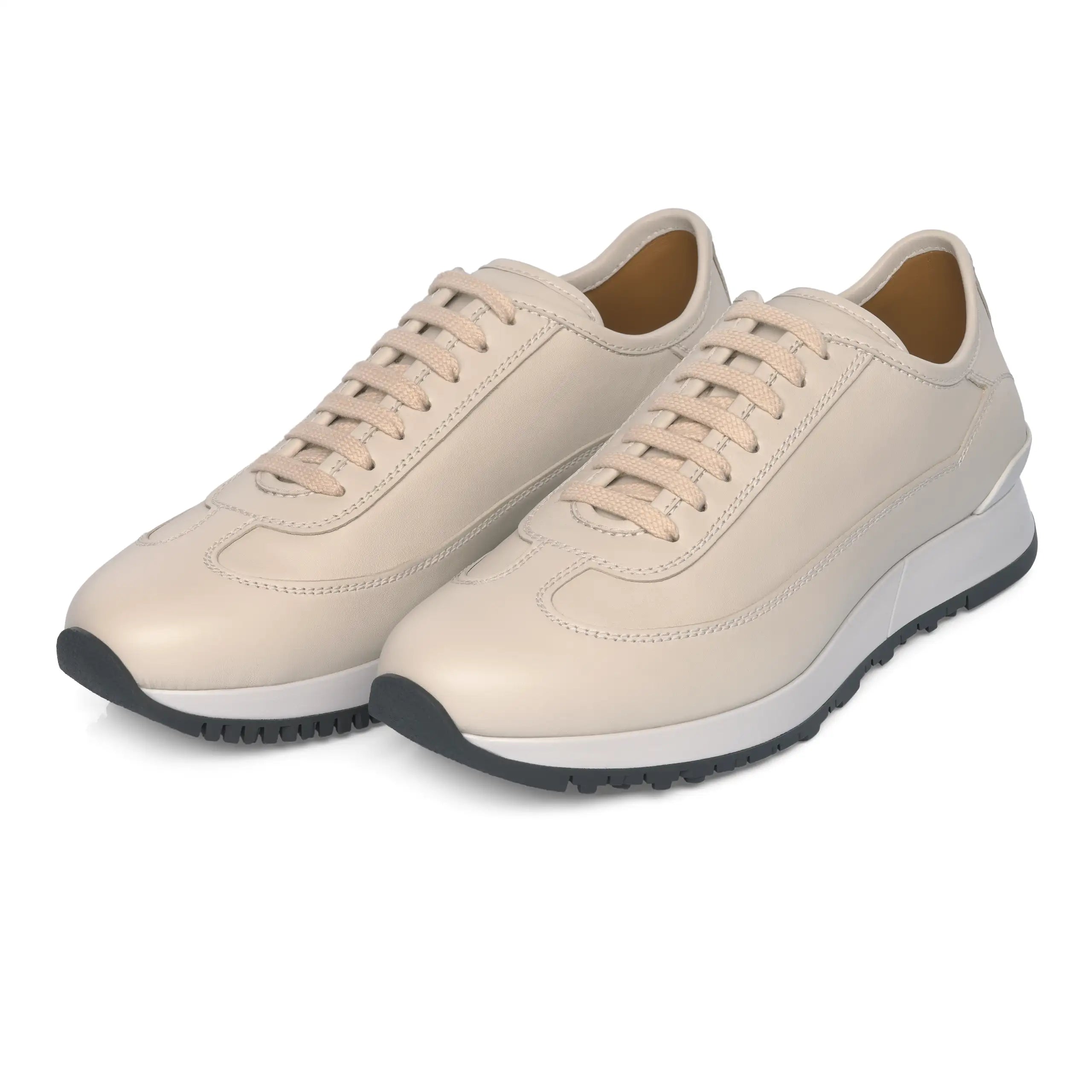 "Foundry II" Calf Leather Sneakers in Off White